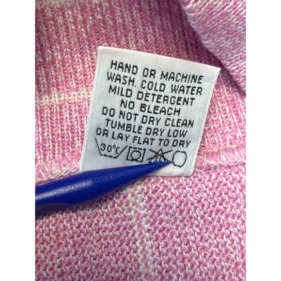 Vintage Head Sportswear V-Neck Sweater Pink/White Womens Lg Made in USA - Picture 4 of 10